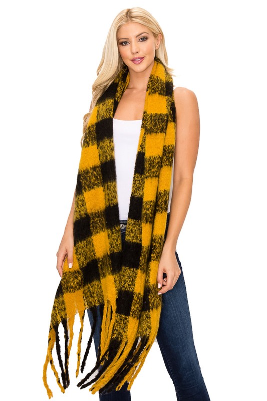 Plaid Gingham Blanket Scarf