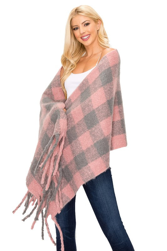 Plaid Gingham Blanket Scarf