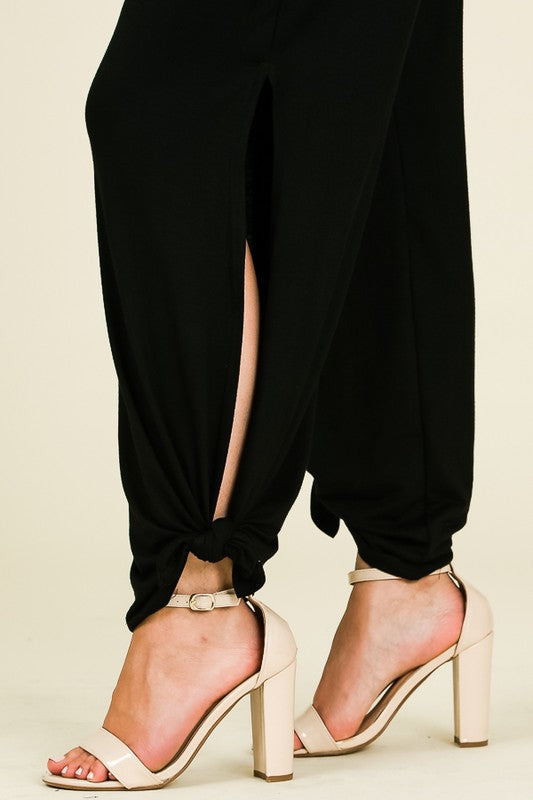 Side Slit Wide Leg Pants