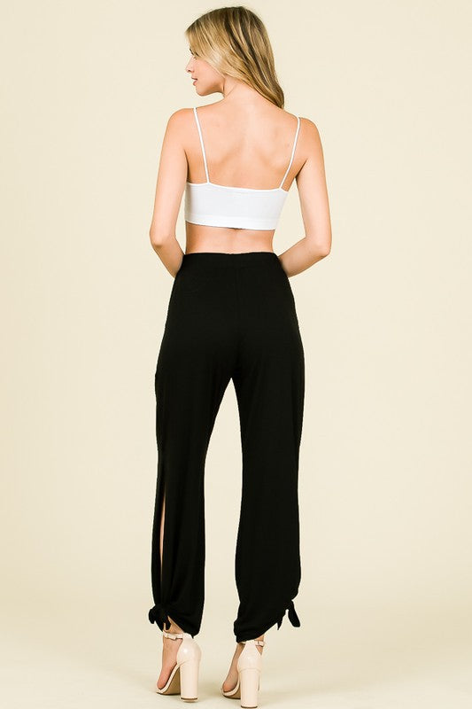 Side Slit Wide Leg Pants