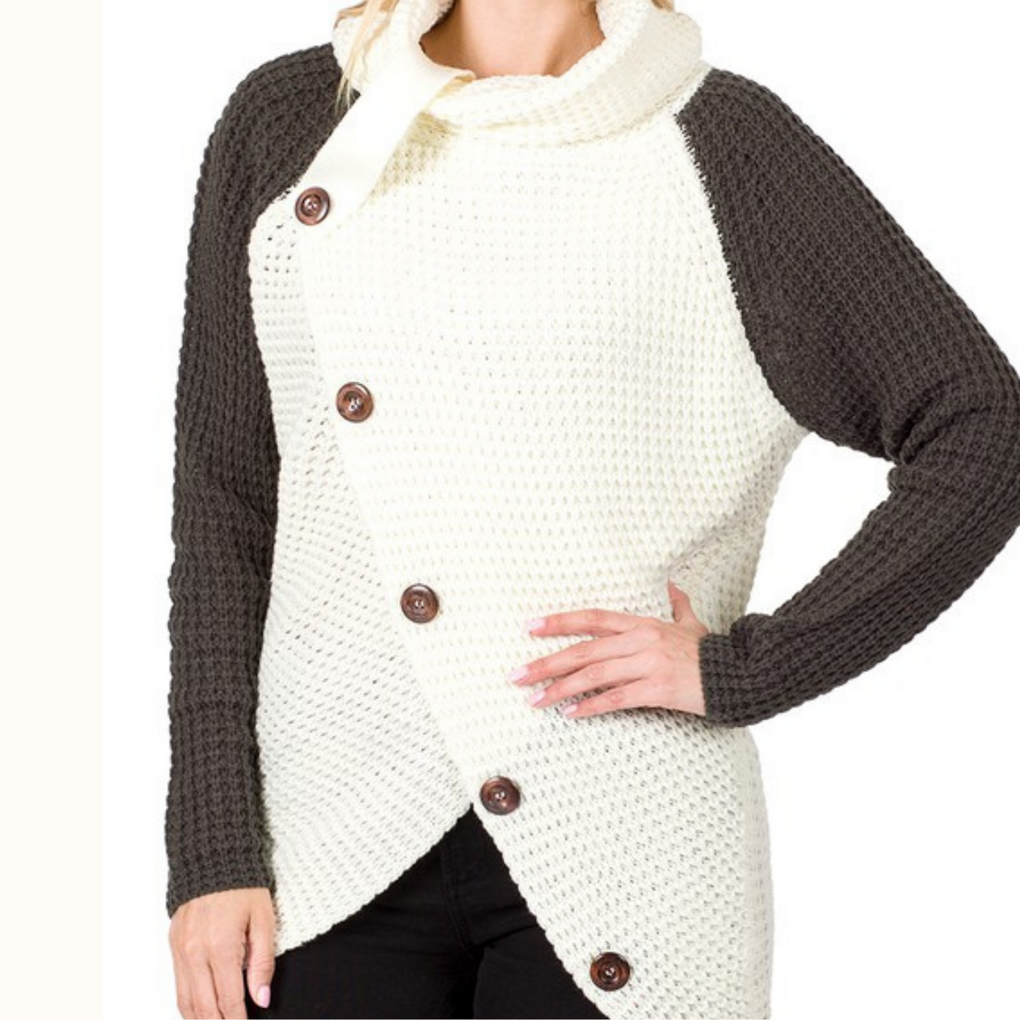 Asymmetrical Sweater Two Toned