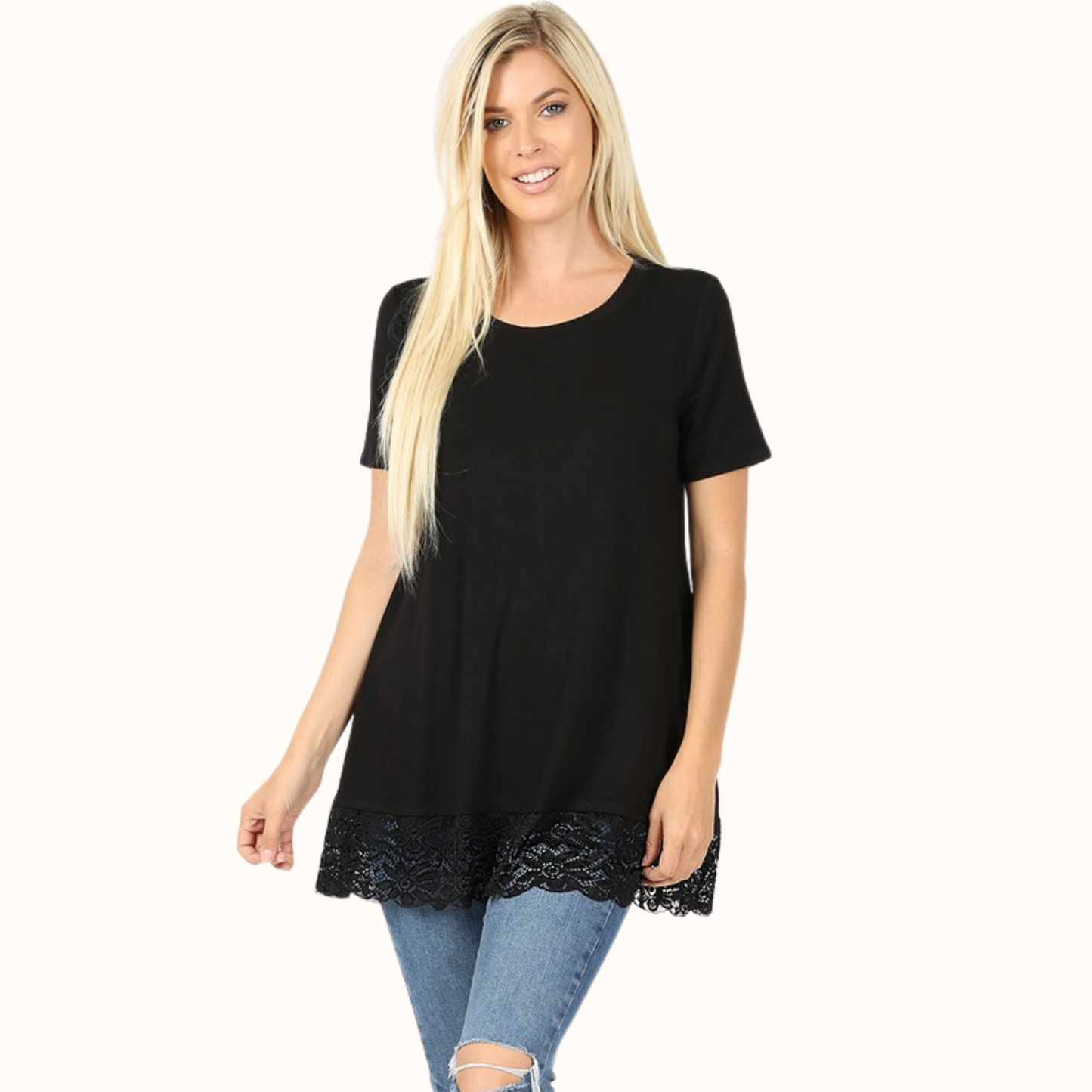 Luxe Lace Bottom Shirt