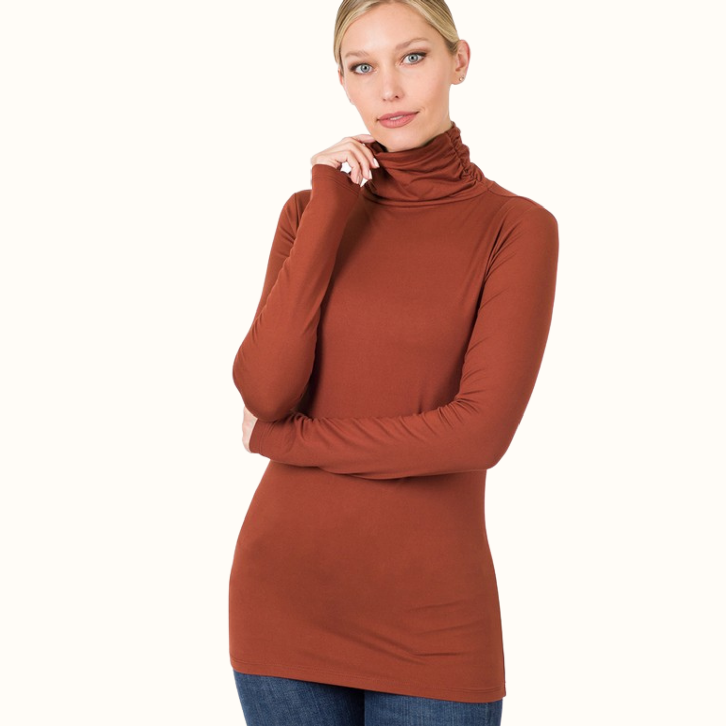 Microfiber Turtleneck Mock Regular