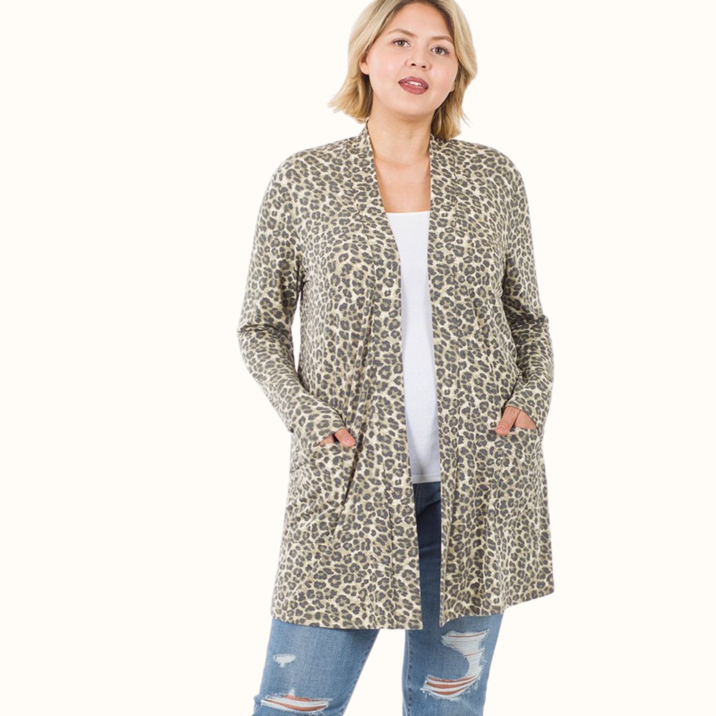 Leopard Cardigan Plus