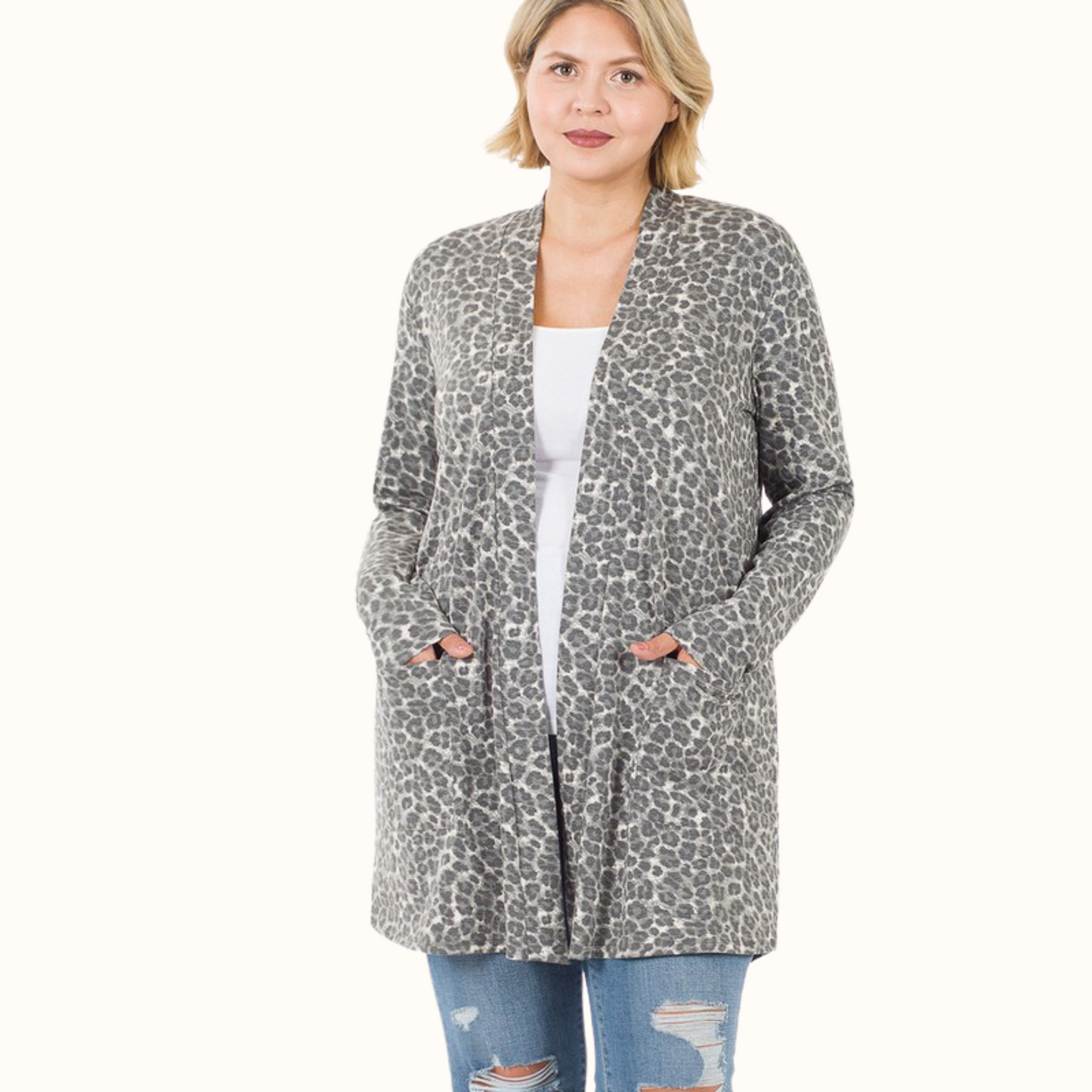 Leopard Cardigan Plus