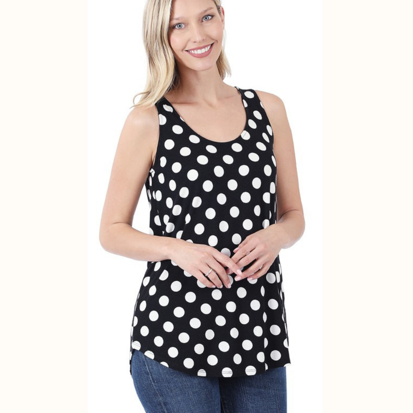 Polka Dot Crepe Sleeveless Cami