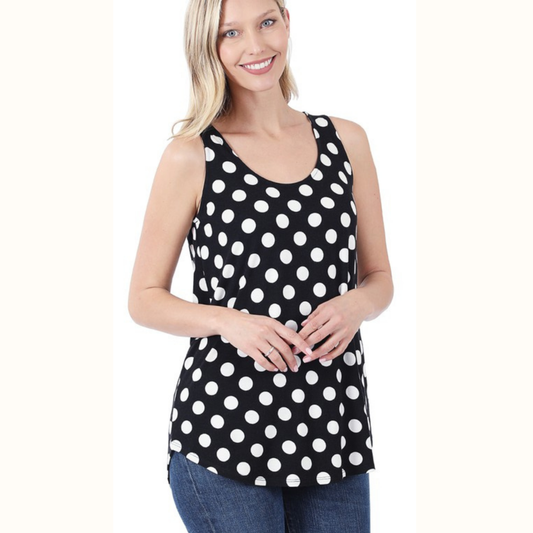 Polka Dot Crepe Sleeveless Cami