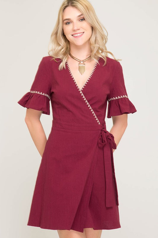 Ruffled Wrap Dress