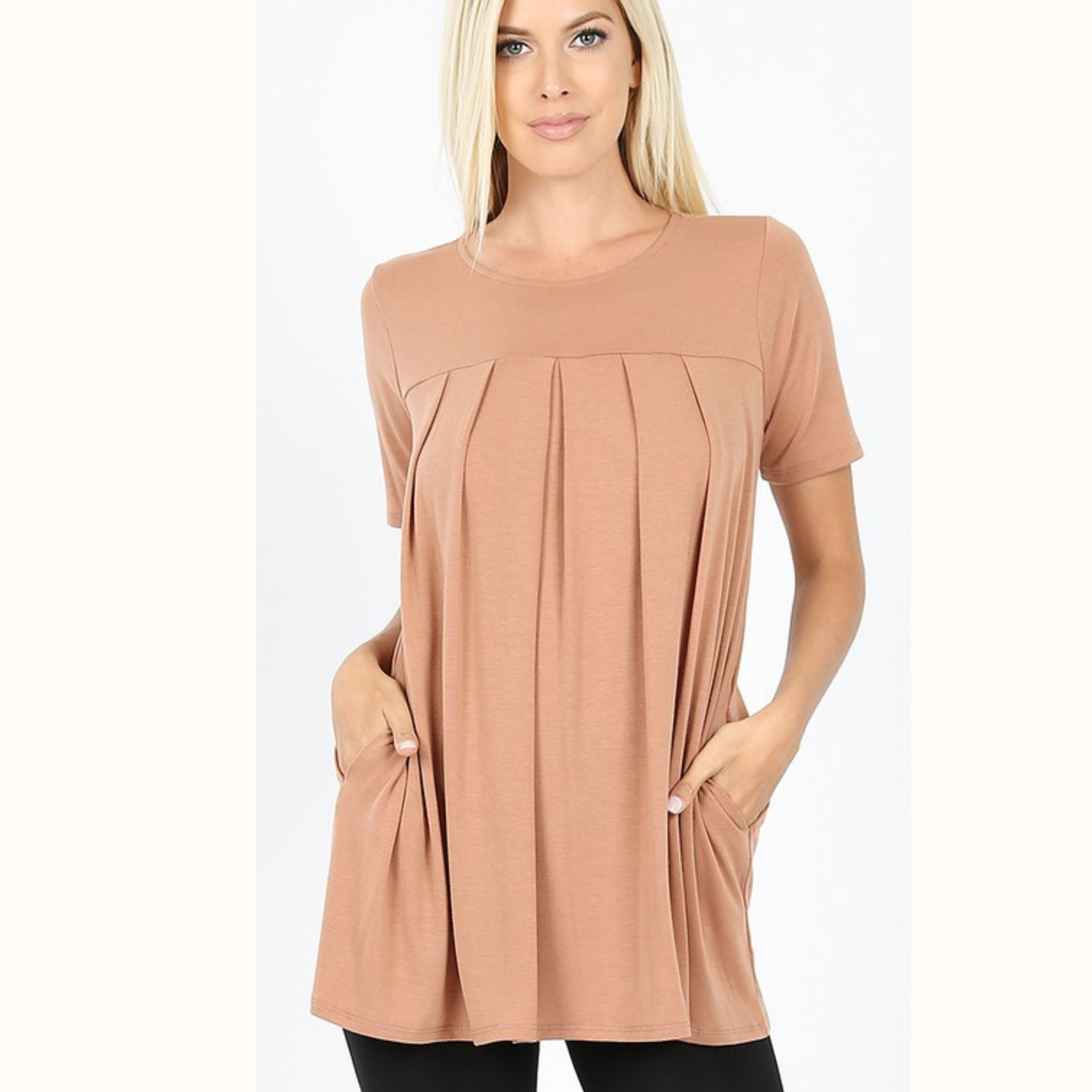 Short Sleeve Pleated Top