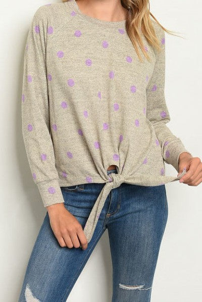 Polka Dot Long Sleeve Knot Tie