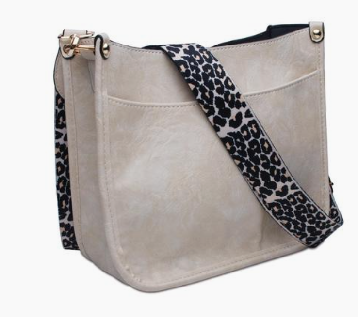 Leather Leopard Guitar Strap Cross Body