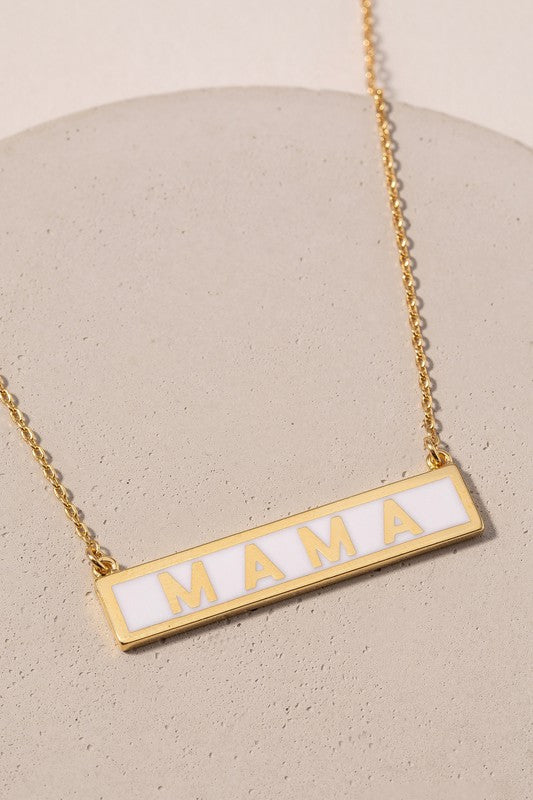 Mama Plaque Necklace