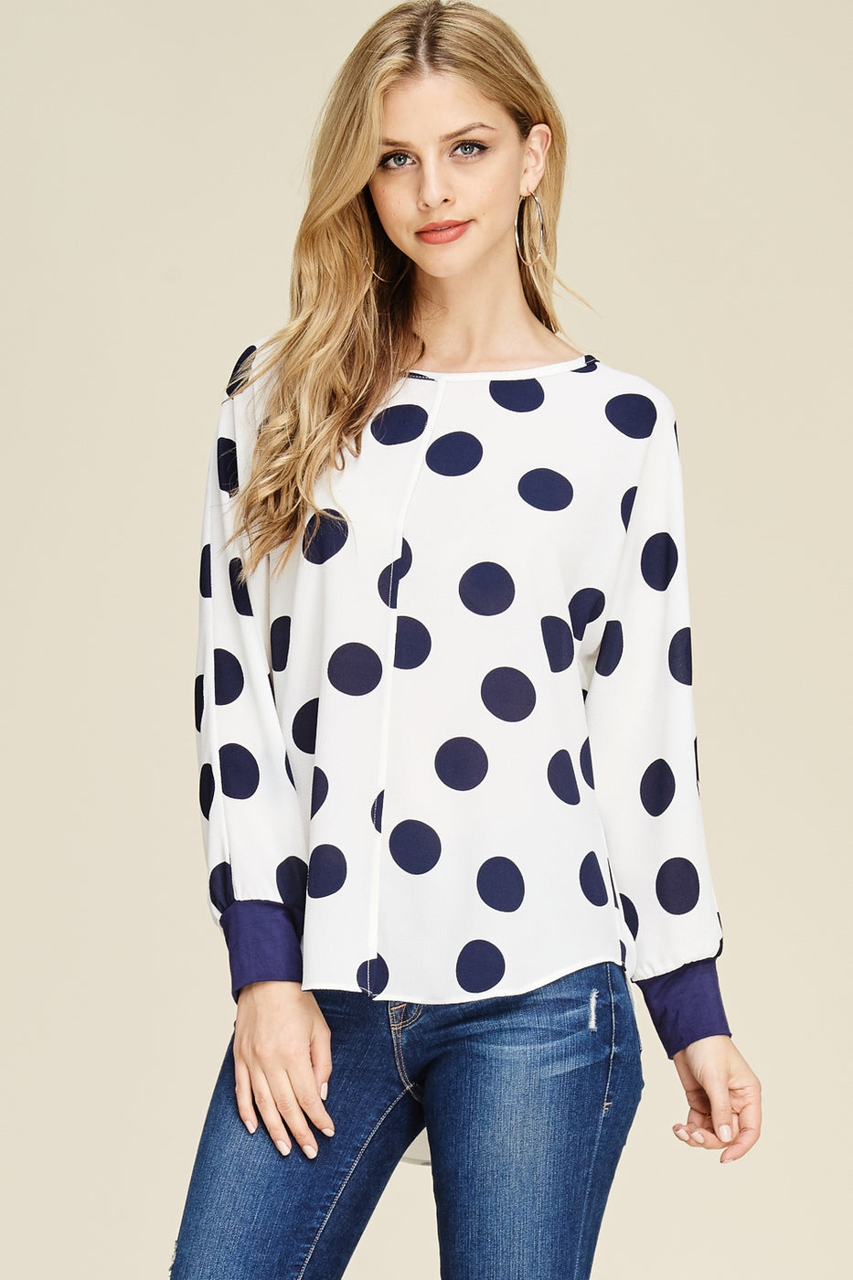 Polka Dot Print Top