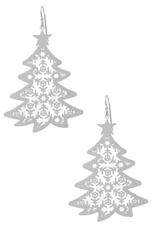 Christmas Tree Cut Out Earrings