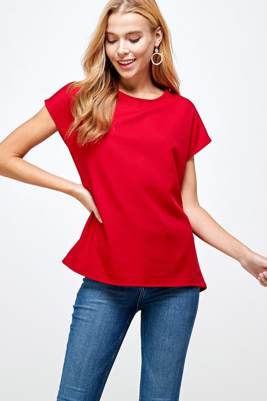 Cap Sleeve Woven Top