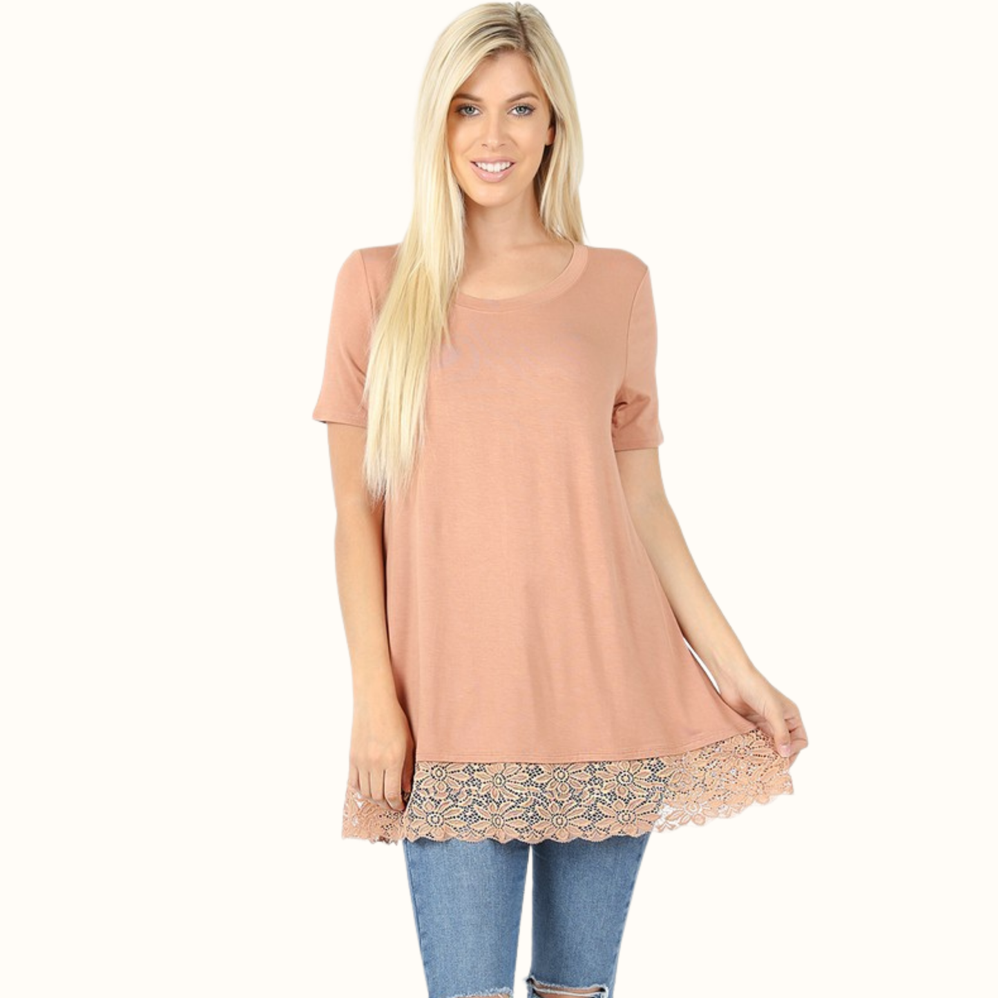 Luxe Lace Bottom Shirt