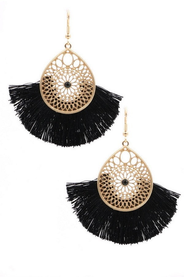 Fringe Tear Drop Earrings