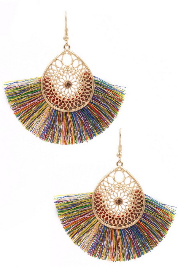 Fringe Tear Drop Earrings