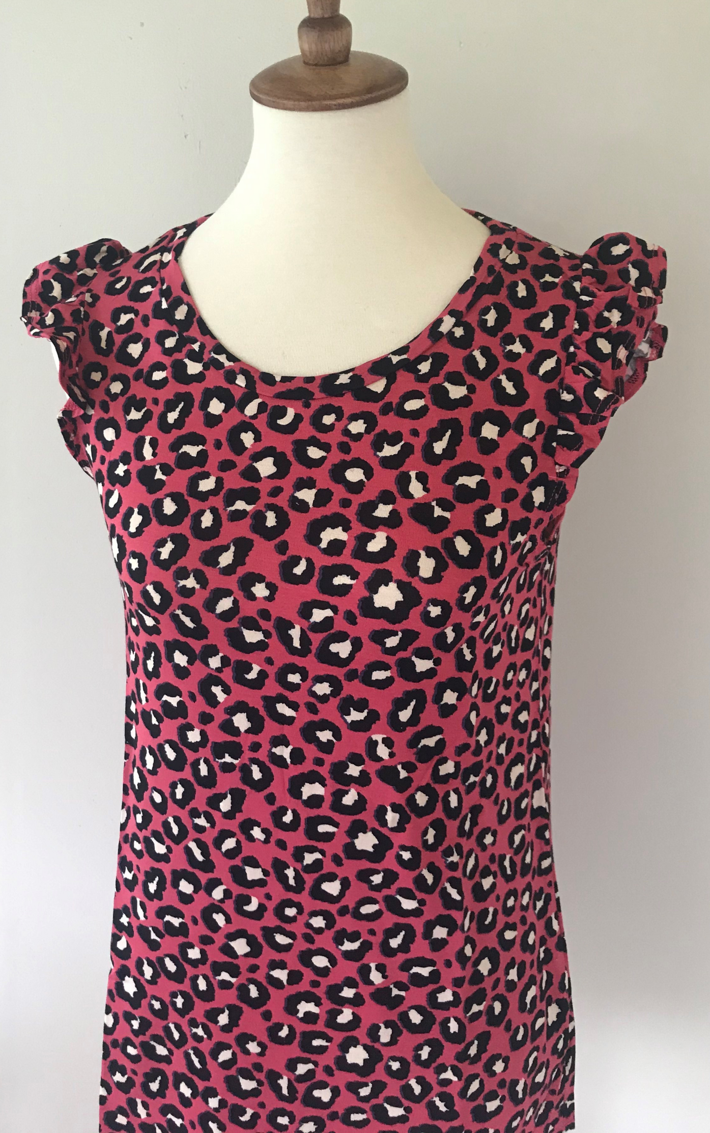 Short Sleeve Ruffled Cheetah Print
