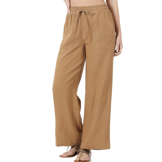 Camel Linen Pants