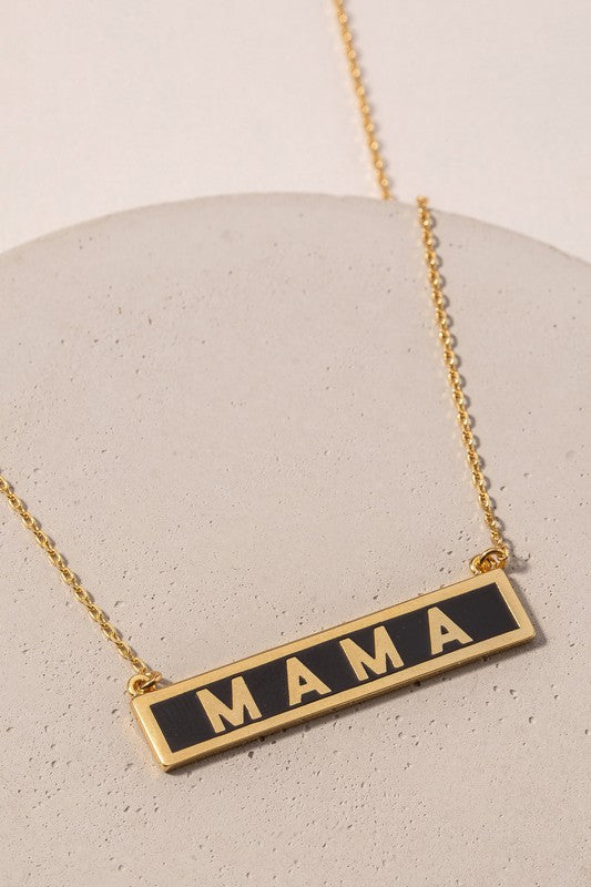 Mama Plaque Necklace