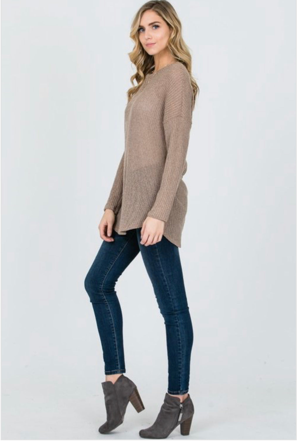 Knit Sweater Back Buttons