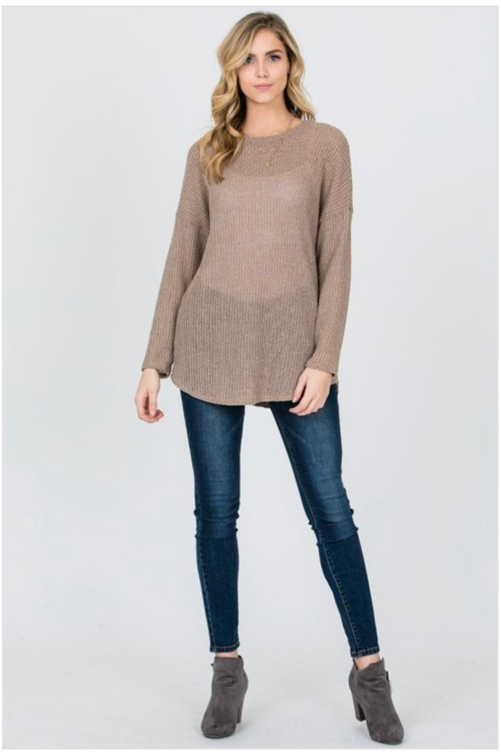 Knit Sweater Back Buttons
