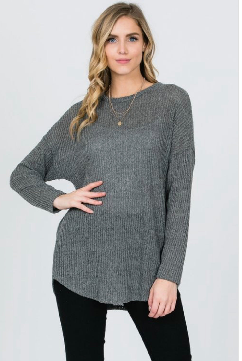 Knit Sweater Back Buttons