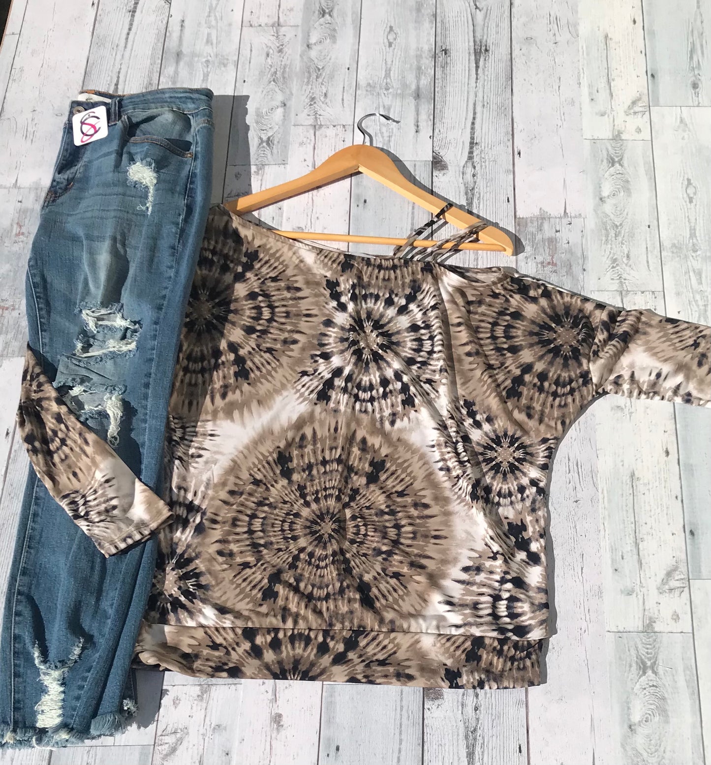 Tie Dyed Shoulder Top