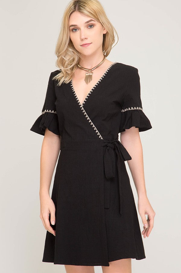 Ruffled Wrap Dress