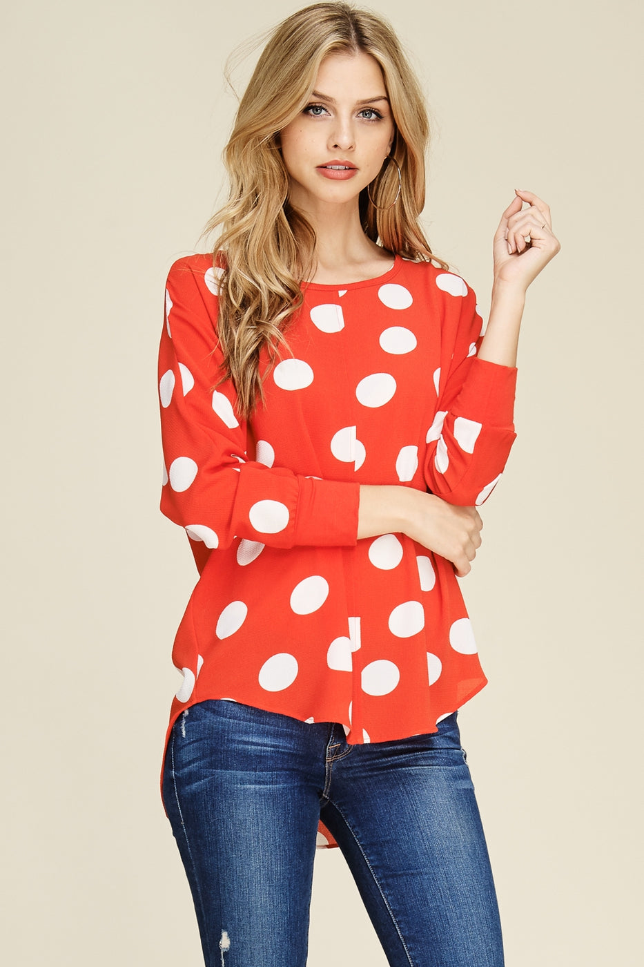 Polka Dot Print Top